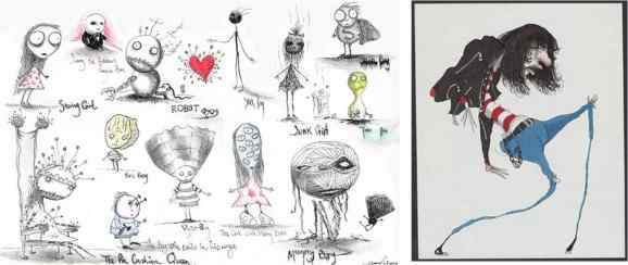Does Tim Burton draw his characters?