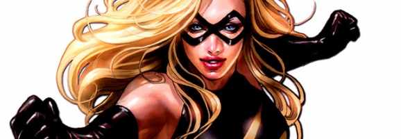 Ms. Marvel in black and gold costume