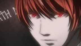 Light Yagami is thinking as Kira whenever he is seen like this.
