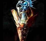 The swords Soul Calibur and Soul Edge locked in the Soul Embrace from Soul Calibur III