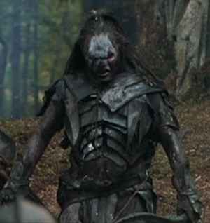 An Uruk-Hai from the film version by Peter Jackson.