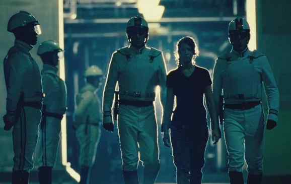 The Hunger Games Katniss surrounded by Stormtroopers