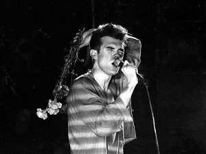 Morrissey live with flowers
