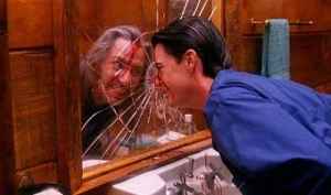 The infamous ending to Twin Peaks featuring Dale Cooper (Kyle McLachlan) possessed by 'BOB' (Frank Silva).