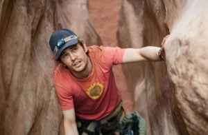 Aaron Ralston (James Franco) between a rock and a...
