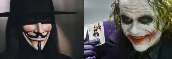 V and the Joker: same motivation, different depictions 