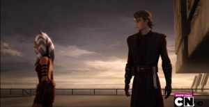 The parting of the dynamic duo of the series. Ahsoka left the Jedi Order.