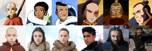 The main cast of The Last Airbender