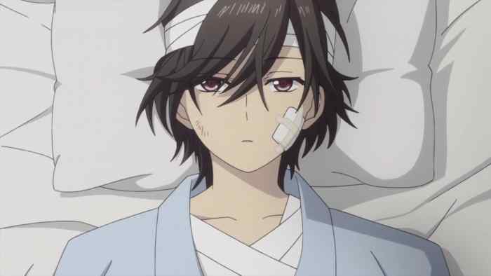 Yuu after he comes to from passing out.