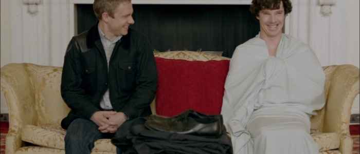 The unlikely friendship between John Watson and Sherlock Holmes in the "A Scandal in Belgravia" episode of BBC's Sherlock. 