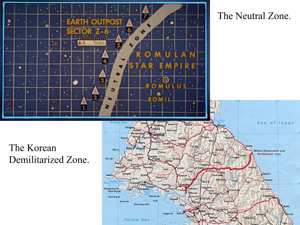 Star Trek's Neutral Zone was similar to Korea's Demilitarized Zone.