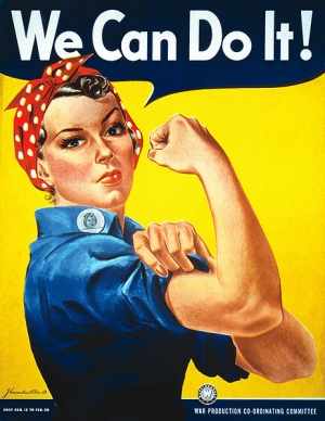 Poster encouraging women to help in the war effort 