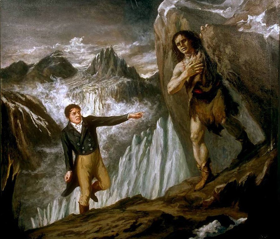 Frankenstein and the Monster in the Alps