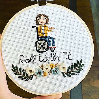 Roll with It art made in stitches