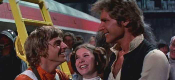 Luke Skywalker, Leia Organa and Han Solo