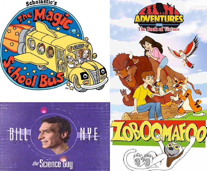 Some of the more popular educational children's TV shows