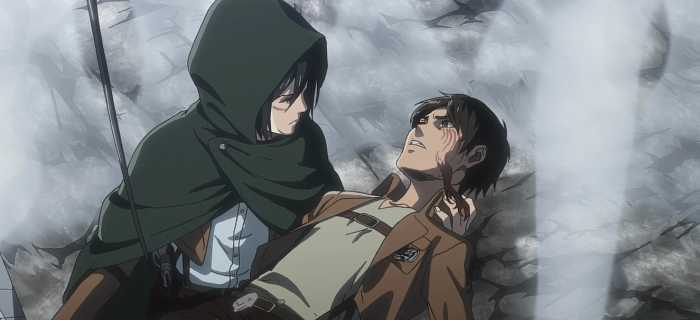 Mikasa saves Eren's life time and time again, always with care and concern