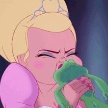 Charlotte kisses the frog