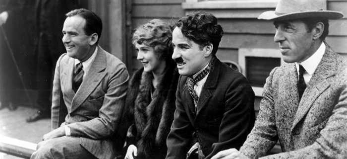 Douglas Fairbanks, Marry Pickford, Charlie Chaplin and D. W. Griffith