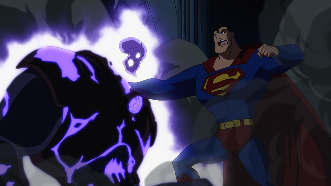 Superman pummeling Atomic Skull