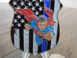 Superman on a fascist badge