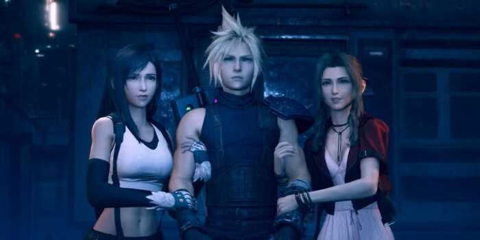 It is common for Tifa and Aerith to grab onto Cloud